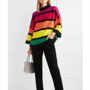 STAUD Shawn Oversized Striped Knit Sweater